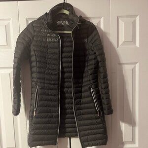 Michael Kors Women's Hooded Packable Down Puffer Coat Grey Size Small